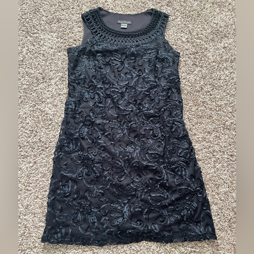 Jessica Howard Navy Embroidered Mini Dress